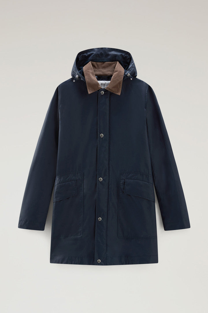 Waxed Jacket With Detachable Hood Men