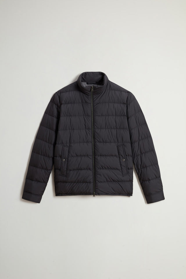 Lightweight Down Jacket in Microfiber - Men - Black