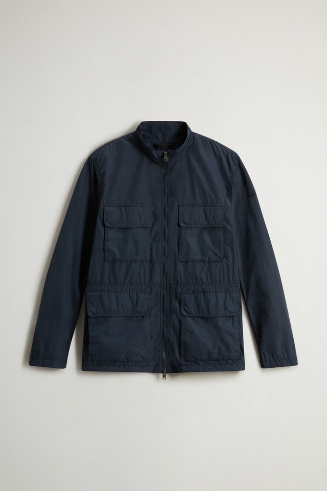 Garment-Dyed Field Jacket in Peached Urban Touch - Men - Blue