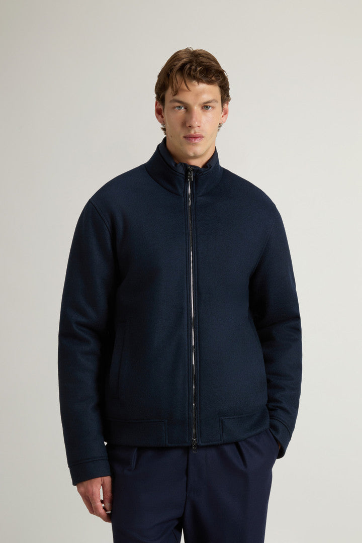 Lewis Bomber Jacket In Wool And Cotton Blend Men