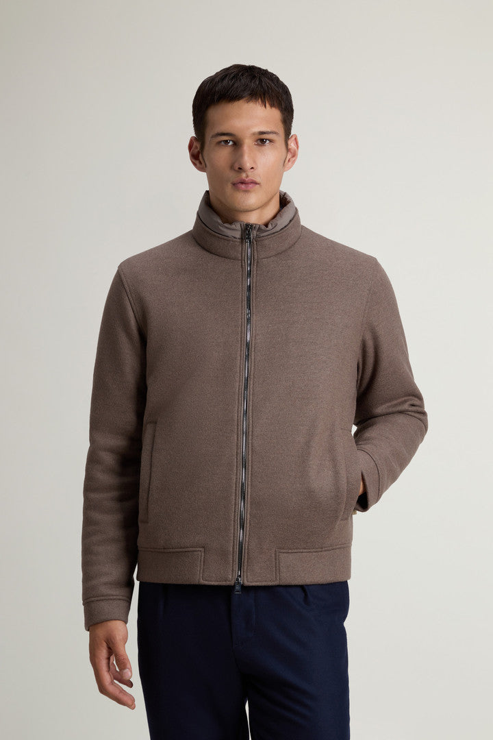 Lewis Bomber Jacket In Wool And Cotton Blend Men