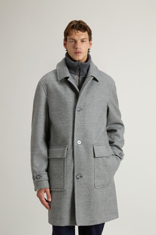 Coat in Pure Italian Wool - Men - Gray