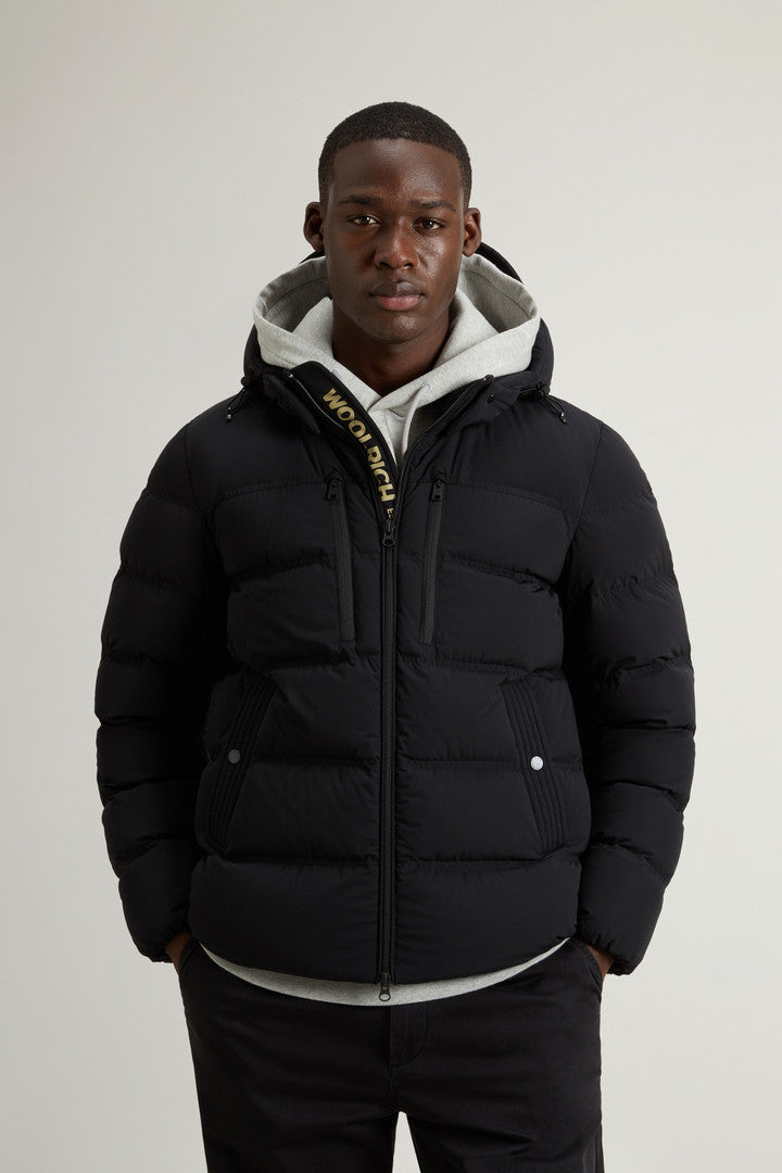 Stretch Nylon Down Jacket With Matte Finish Men
