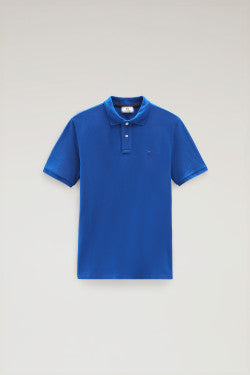 Polo Shirt in Pure Cotton Piquet - Men - Blue