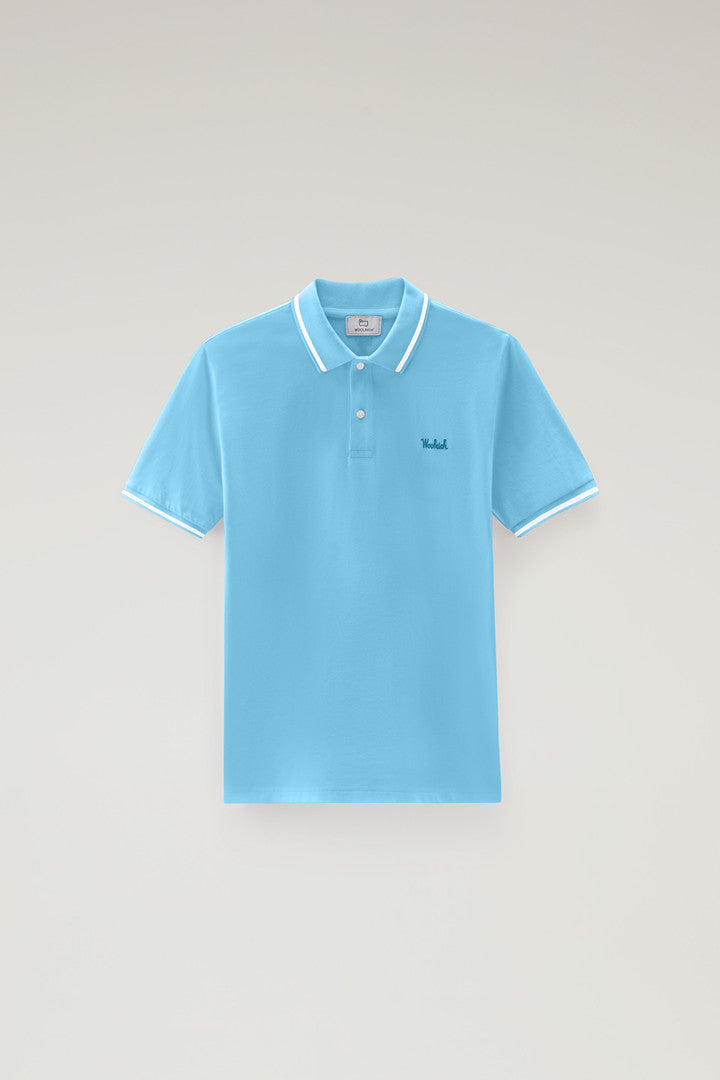 Monterey Polo Shirt In Stretch Cotton Piquet With Striped Edges Men