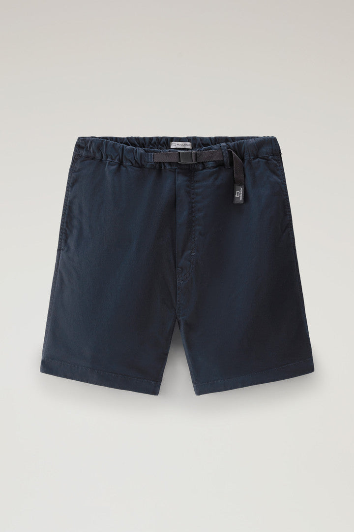 Garment Dyed Chino Shorts In Stretch Cotton Men