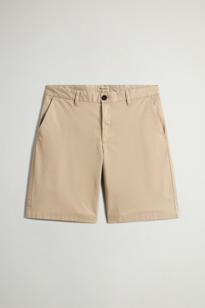 Garment Dyed Stretch Cotton Twill Chino Shorts Men