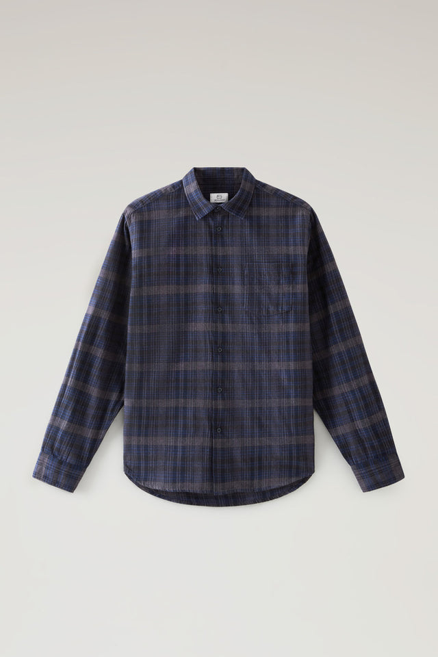 Check Shirt in Lightweight Flannel - Men - Blue