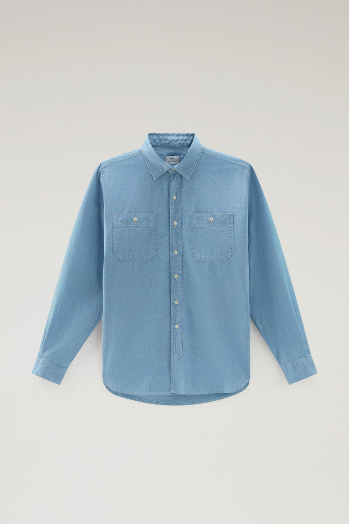 Chambray Shirt In Pure Cotton Men