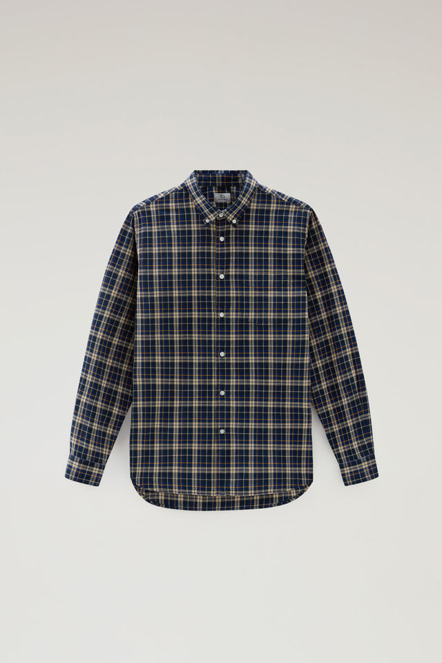 Checked Madras Shirt in Pure Cotton - Men - Blue