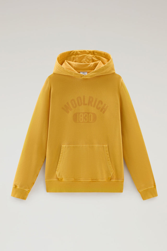 Garment-Dyed 1830 Hoodie in Pure Cotton - Men - Yellow