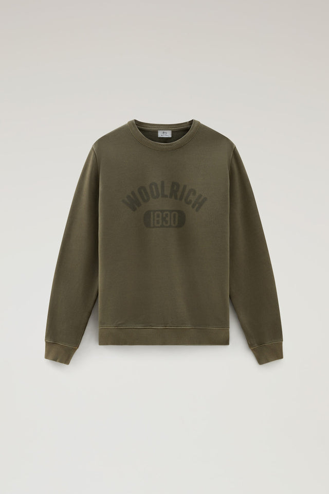 Garment-Dyed 1830 Crewneck Sweatshirt in Pure Cotton - Men - Green