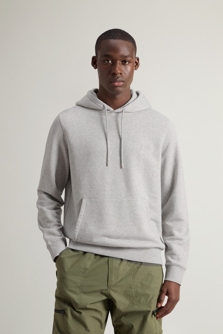 Hoodie In Cotton Fleece With Embroidered Logo Men