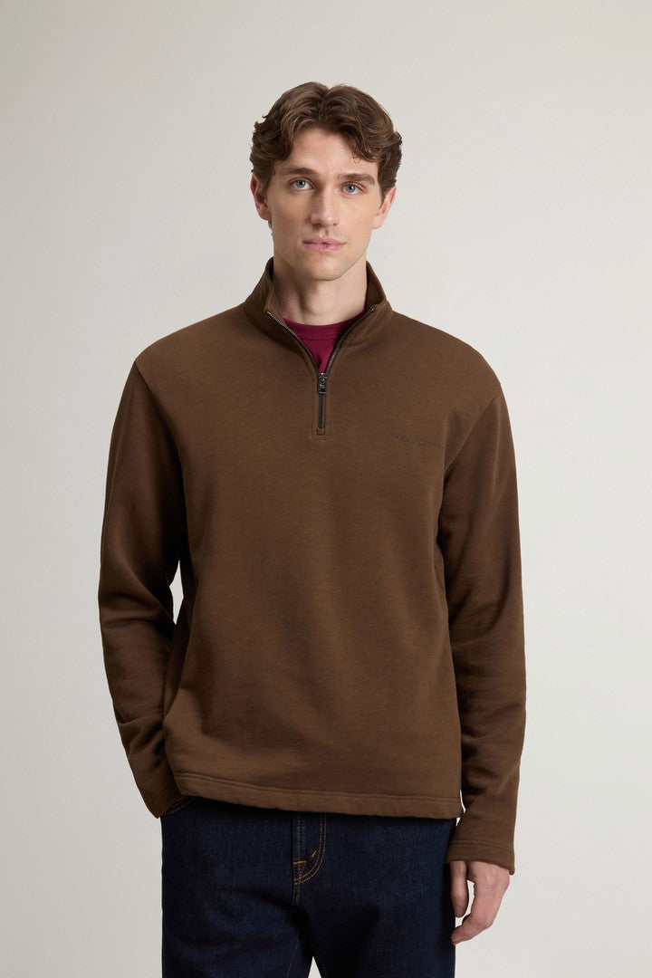 Zippered Sweatshirt In Pure Cotton Men