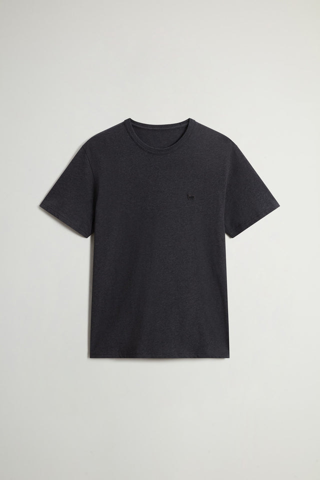 Pure Cotton Sheep T-shirt with Patch - Men - Gray