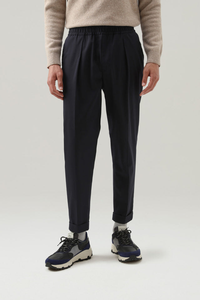 Commuting Pants in Eco-Comfort Wool Blend - Men - Blue