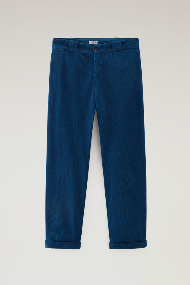 Garment-Dyed Pants in Corduroy - Men - Blue