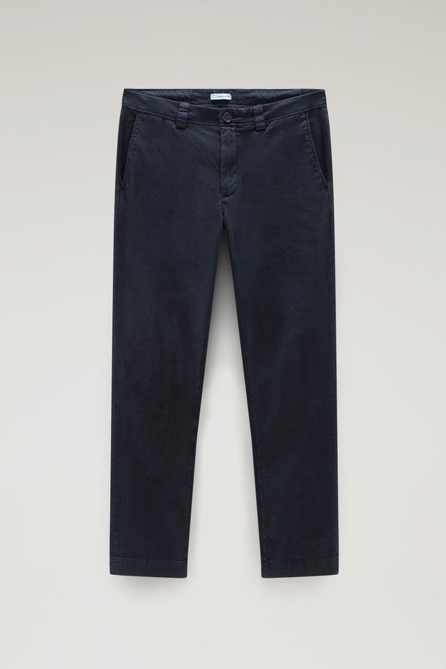 Garment-Dyed Classic Chino Pant in Stretch Cotton - Men - Blue