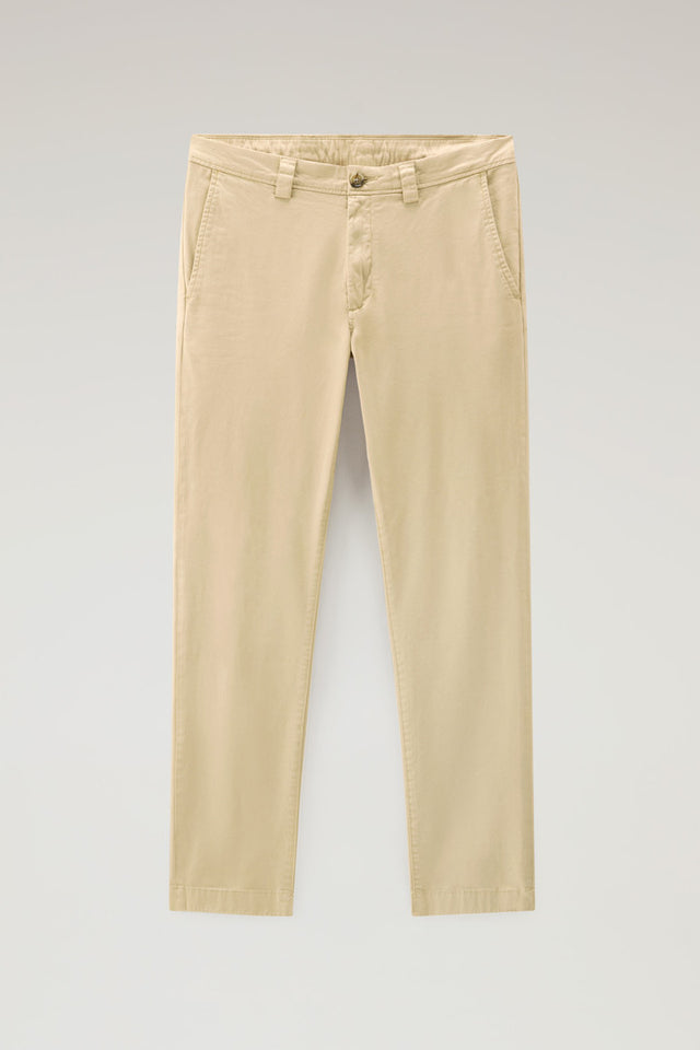 Garment-Dyed Classic Chino Pant in Stretch Cotton - Men - Beige
