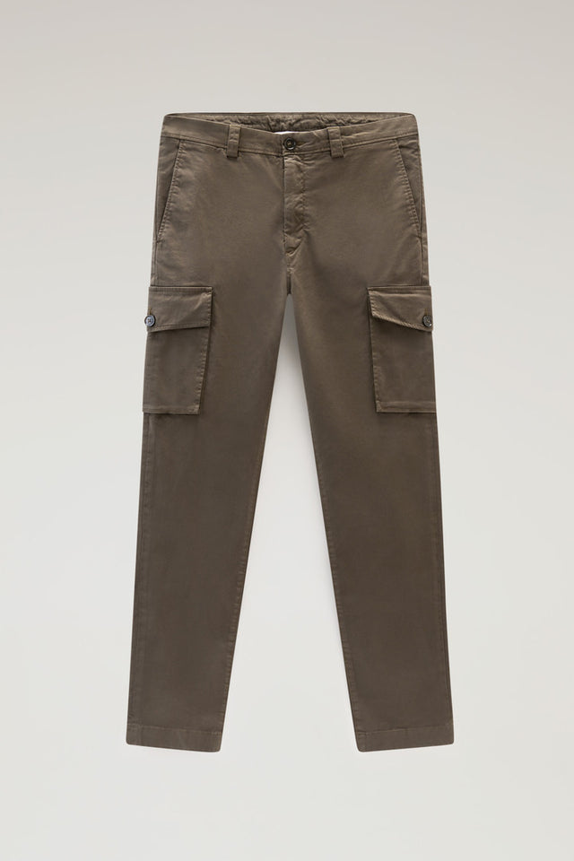 Garment-Dyed Cargo Pants in Stretch Cotton Twill - Men - Green