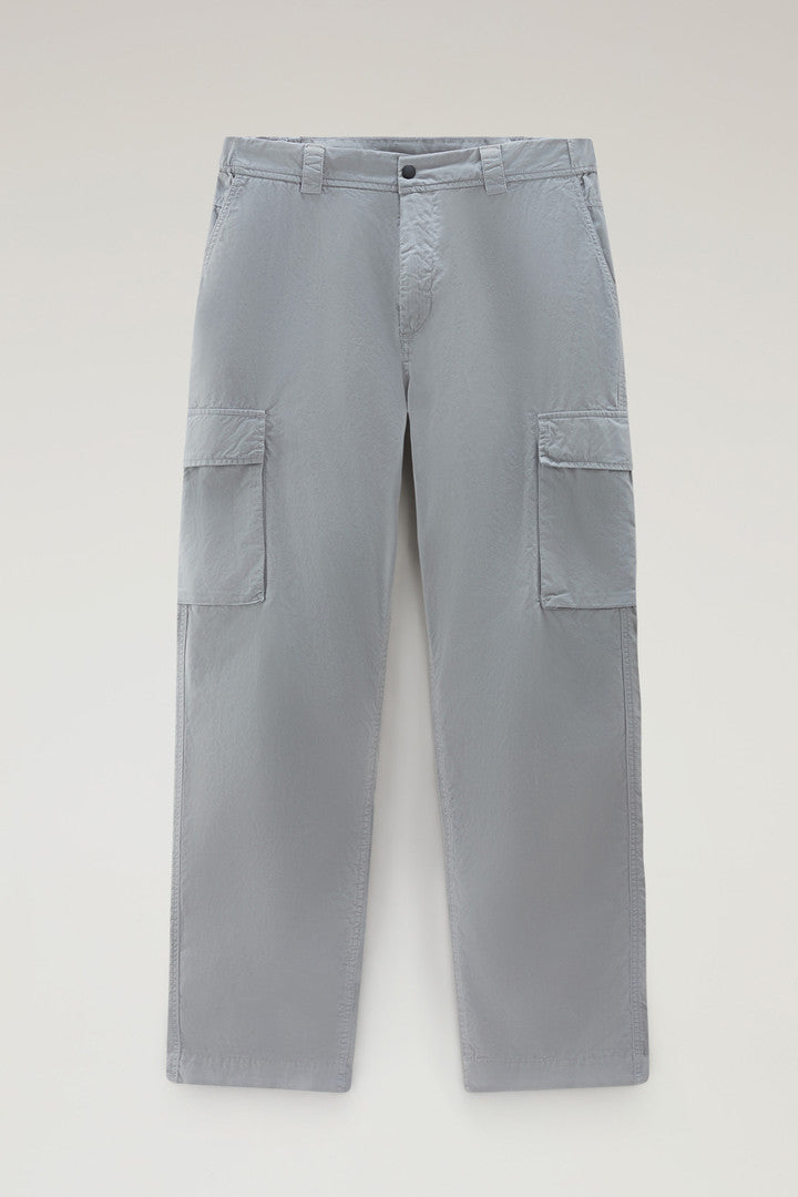 Garment Dyed Cargo Pants In Pure Cotton Gabardine Men