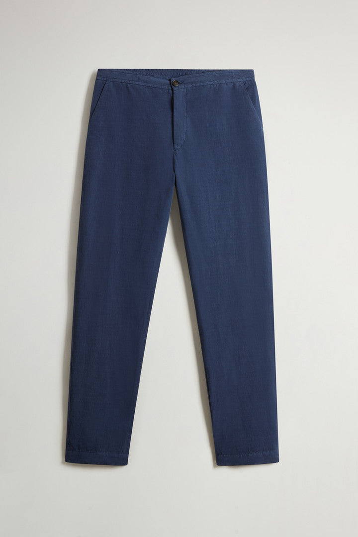 Garment Dyed Cotton And Linen Blend Pants Men