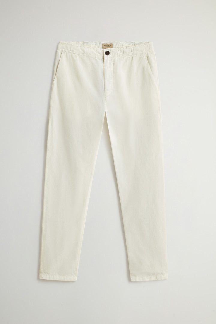 Garment Dyed Cotton And Linen Blend Pants Men