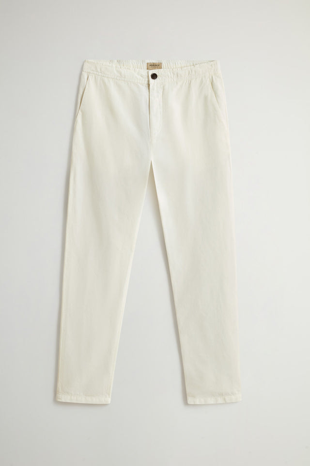 Garment-Dyed Cotton- and Linen-Blend Pants - Men - White