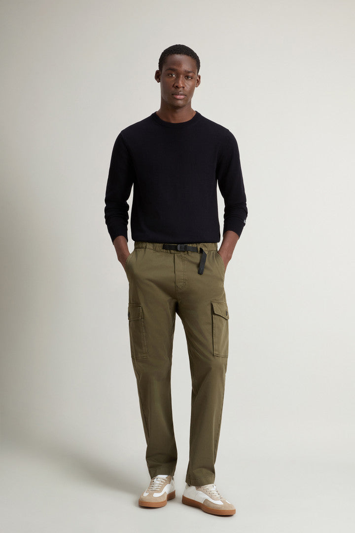 Garment Dyed Cargo Pants With Belt Men