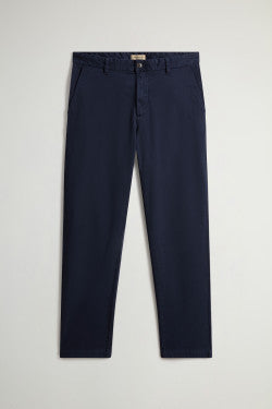 Garment-Dyed Stretch Cotton Twill Chinos - Men - Blue