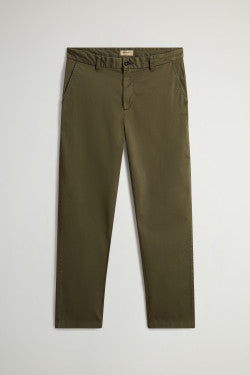Garment Dyed Stretch Cotton Twill Chinos Men