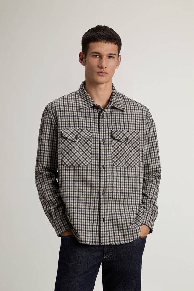Wool Blend Oxbow Flannel Overshirt - Made in USA - Men - Multicolor