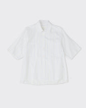 Boxy Shirt, White/Blue Stripe