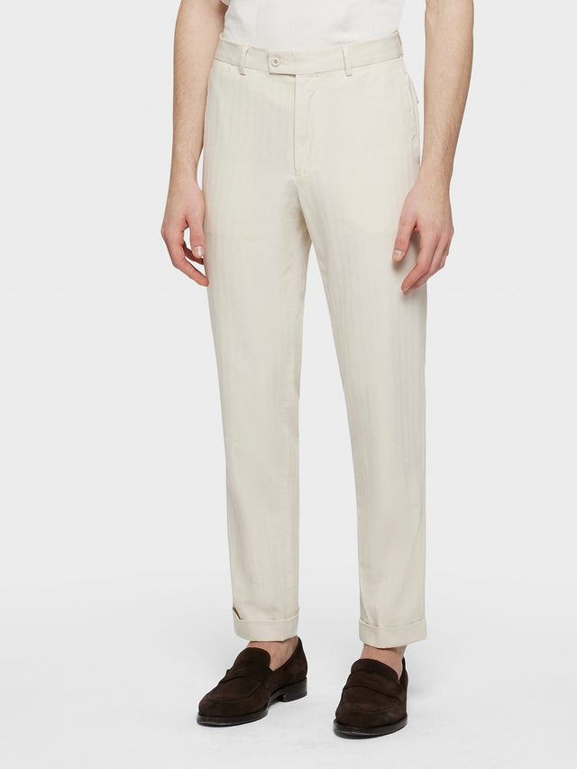Pantalone in cotone ecru