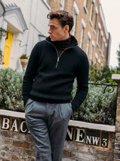 Cashmere Alpine Half Zip Sweater In