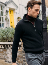 Cashmere Alpine Half Zip Sweater In