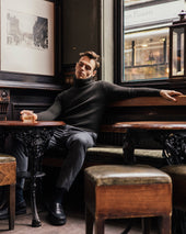 Cashmere Ribbed Submariner Rollneck In Dark