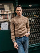 Cashmere Wool Chalet Cable Sweater In