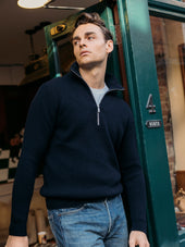 Cashmere Alpine Half Zip Sweater In