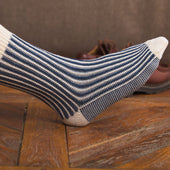 Beige Bleu Rayures Transat Coton
