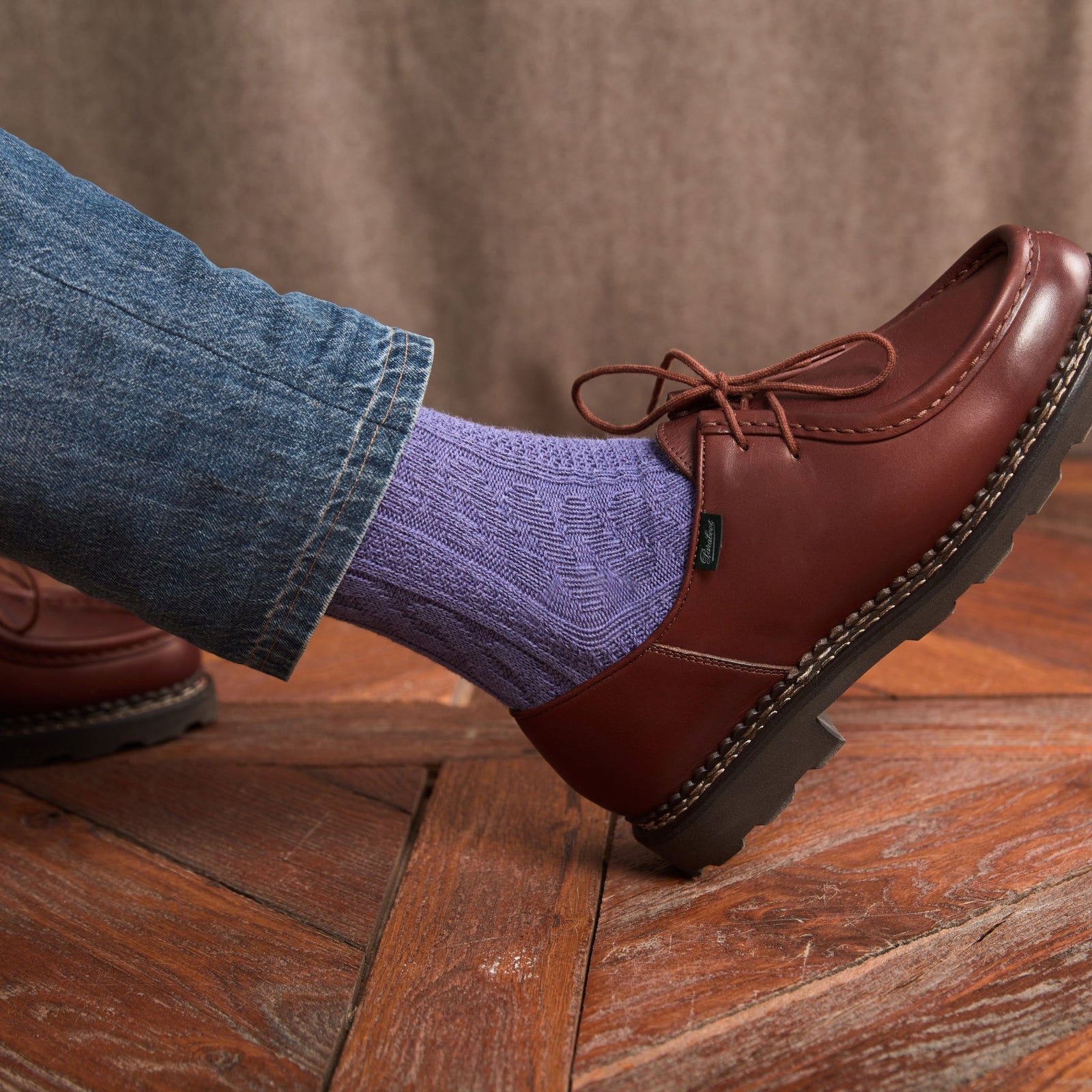 Violet Beige Torsades Coton