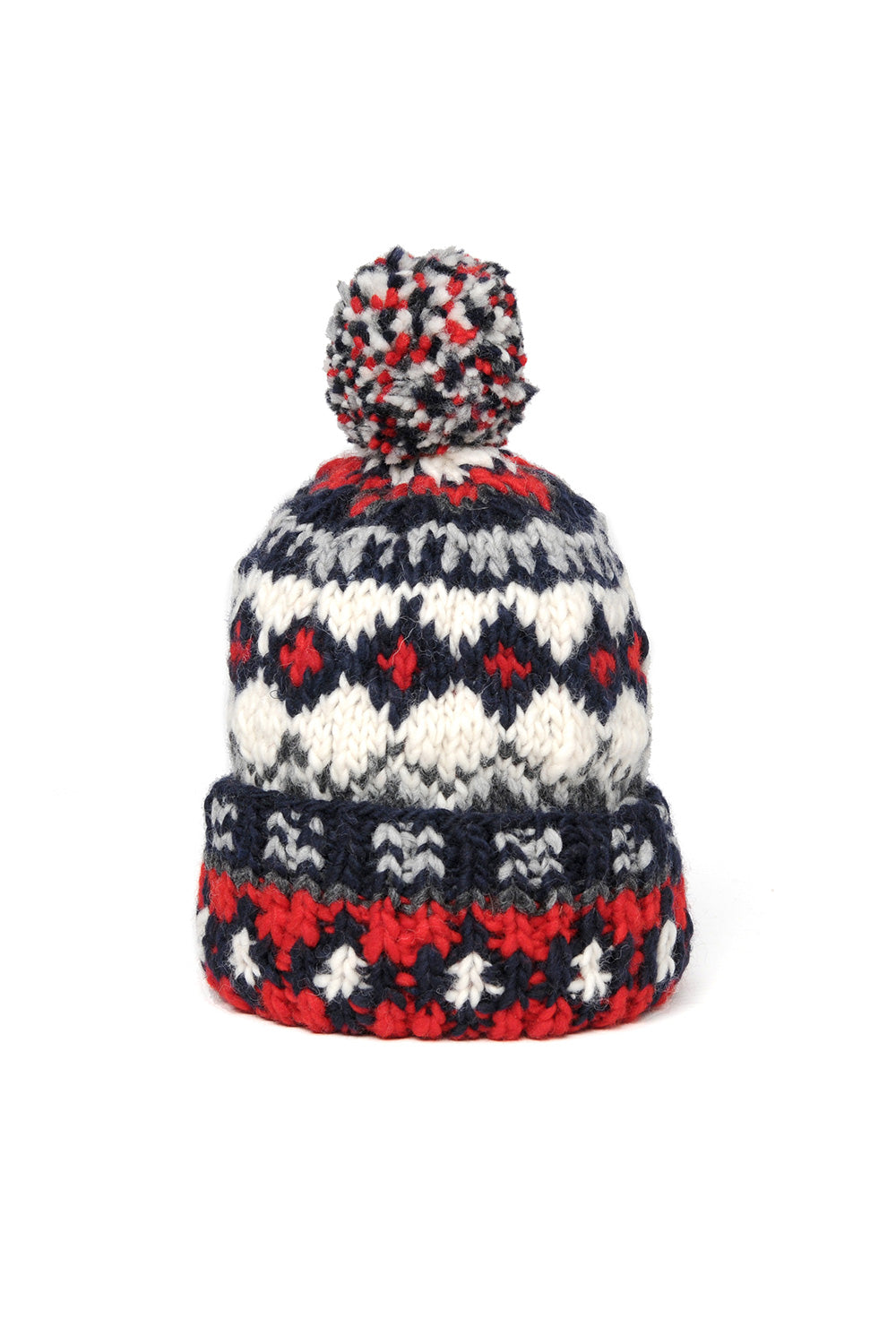 Double Cuff Cap Fair Isle 3 Dk