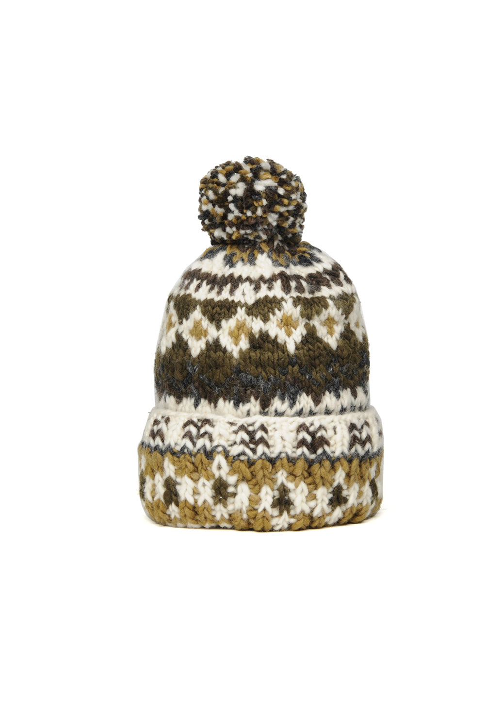 Double Cuff Cap Fair Isle 3 4