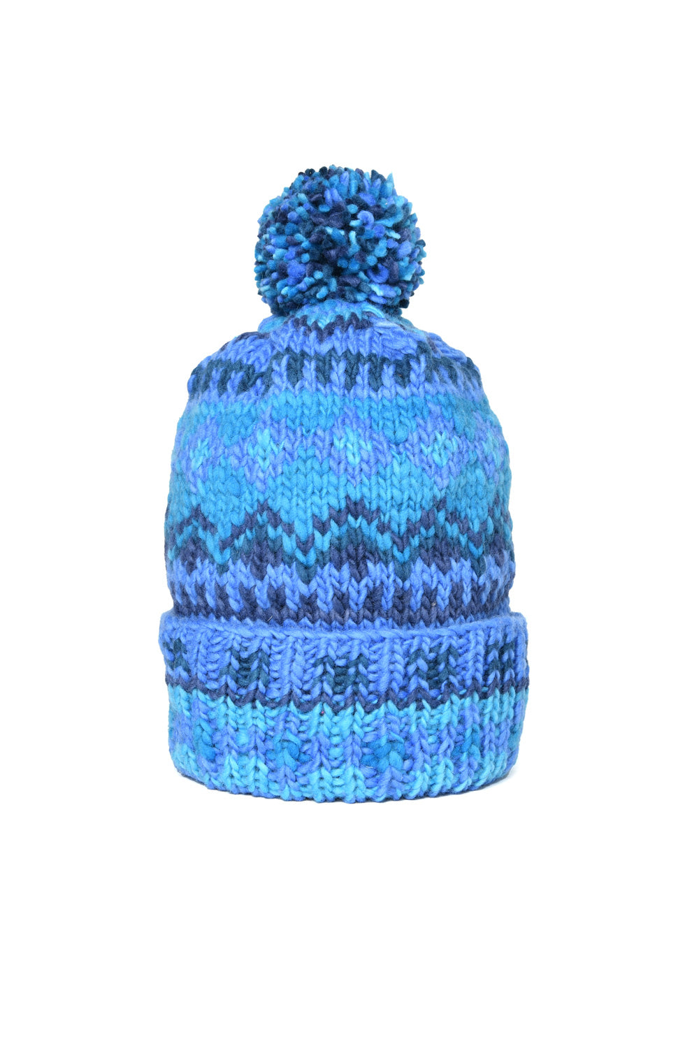 Double Cuff Cap Fair Isle 3 Med