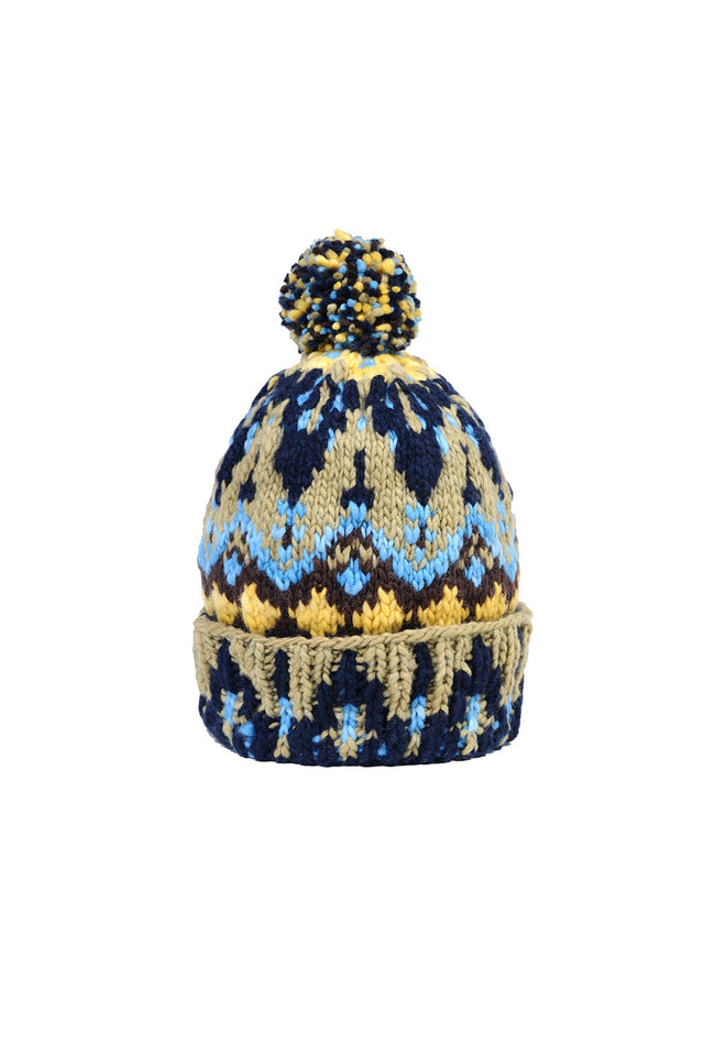 Double Cuff Cap Fair Isle #7 - Navy