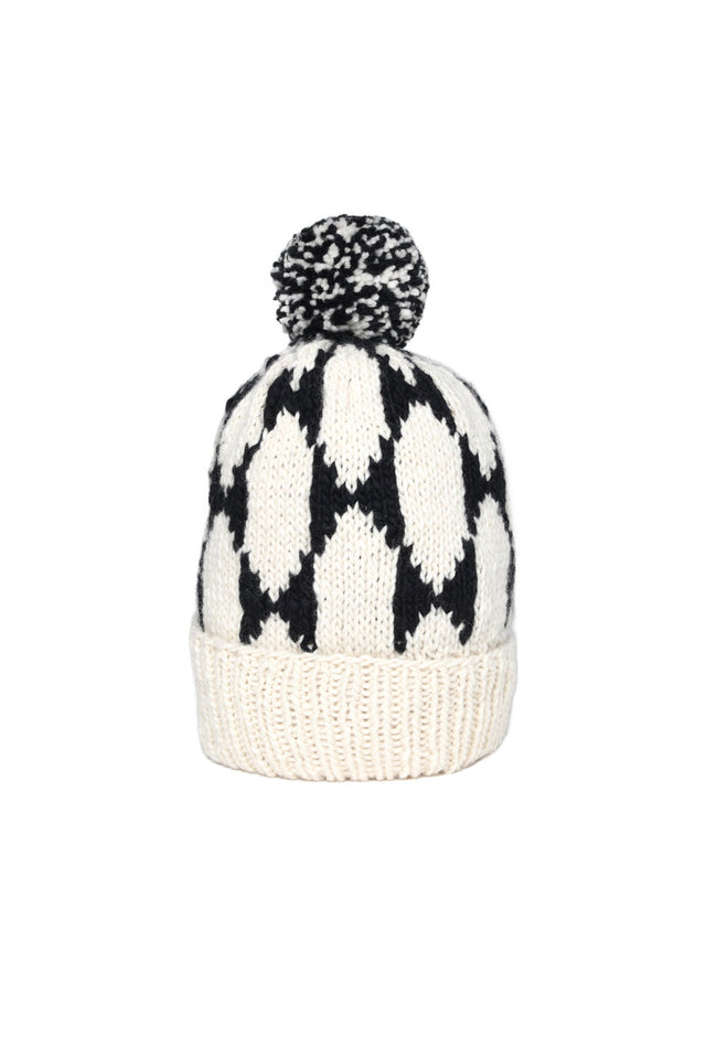 Double Cuff Cap Butterfly Wing - Ivory x Black
