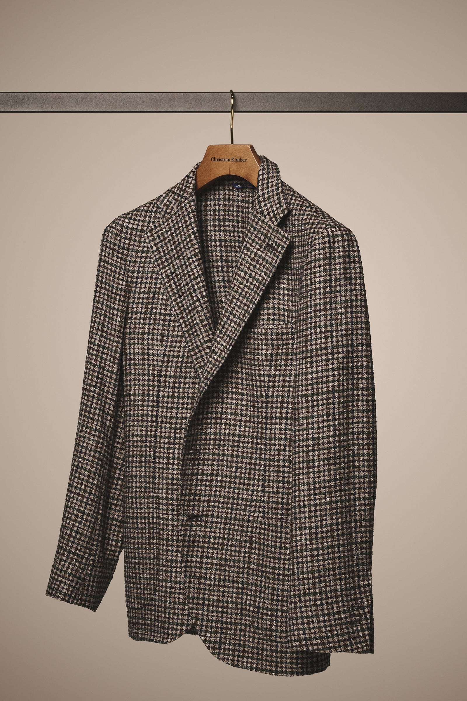 Naples Blazer Wool Brown Green Sand Check
