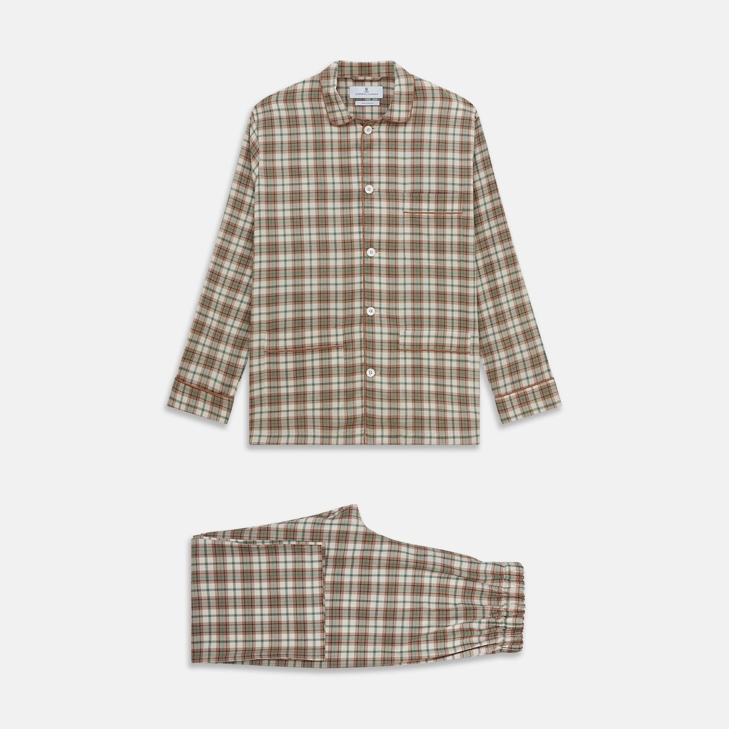 Green And Oatmeal Cotton Hyde Pyjamas Set