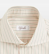 Chemise Beige Ray E Grise Et Framboise En Coton Laine Et Cachemire