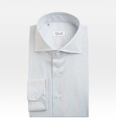 Chemise Blanche Bleue Beige En Coton Rayures